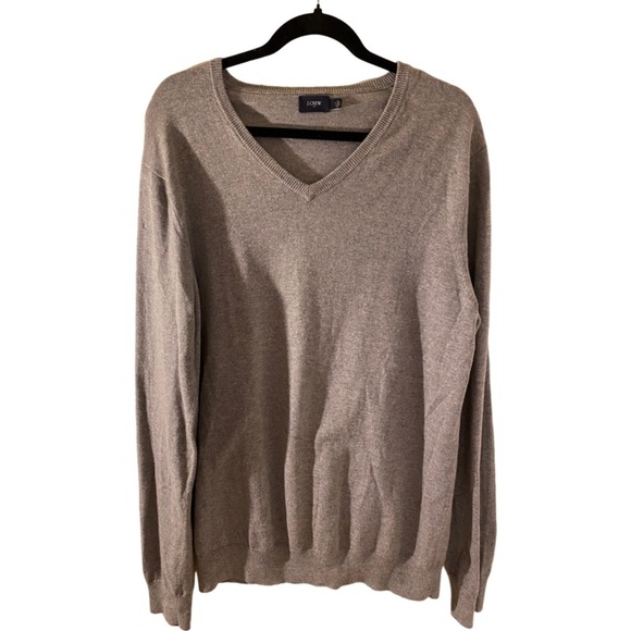 J. Crew Factory V-Neck long sleeve sweater. Size LT. Medium gray. Lightweight. - Picture 1 of 12